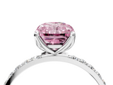 White gold Fancy Pink Radiant  Solitaire Pavé Diamond Engagement Ring with Four-Prong Setting_29