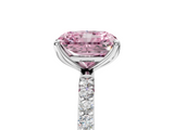 White gold Fancy Pink Radiant  Solitaire Pavé Diamond Engagement Ring with Four-Prong Setting_30
