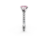 White gold Fancy Pink Radiant  Solitaire Pave Diamond Engagement Ring with Four-Prong Setting_243