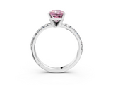 White gold Fancy Pink Radiant  Solitaire Pave Diamond Engagement Ring with Four-Prong Setting_244
