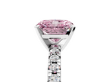 White gold Fancy Pink Radiant  Solitaire Pave Diamond Engagement Ring with Four-Prong Setting_246