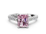 White gold Fancy Pink Radiant  Solitaire Pave Diamond Engagement Ring with Prong Setting_20