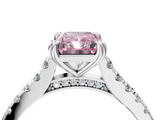 White gold Fancy Pink Radiant  Solitaire Pave Diamond Engagement Ring with Prong Setting_24
