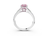White gold Fancy Pink Radiant  Solitaire Pave Split Shank Engagement Ring with Six-Prong Setting_39