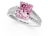 White gold Fancy Pink Radiant  Solitaire Split Shank Pavé Diamond Engagement Ring_372
