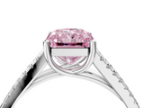 White gold Fancy Pink Radiant  Solitaire Split Shank Pavé Diamond Engagement Ring_375
