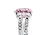 White gold Fancy Pink Radiant  Solitaire Split Shank Pavé Diamond Engagement Ring_376