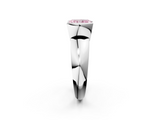 White gold Fancy Pink Radiant  Solitaire Tension Set Diamond Ring with Wide Band_39