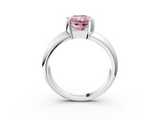 White gold Fancy Pink Radiant  Solitaire Tension Set Diamond Ring with Wide Band_40