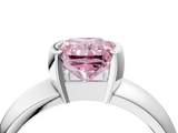 White gold Fancy Pink Radiant  Solitaire Tension Set Diamond Ring with Wide Band_41