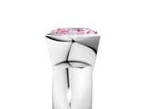 White gold Fancy Pink Radiant  Solitaire Tension Set Diamond Ring with Wide Band_42
