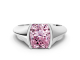 White gold Fancy Pink Radiant  Solitaire Tension Set Diamond Ring_20