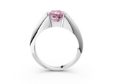 White gold Fancy Pink Radiant  Solitaire Tension Set Diamond Ring_23