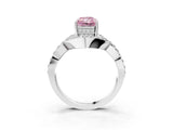 White gold Fancy Pink Radiant  Solitaire Twist Band Pavé Diamond Engagement Ring_35