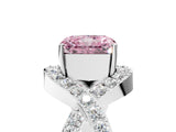 White gold Fancy Pink Radiant  Solitaire Twist Band Pavé Diamond Engagement Ring_37