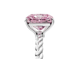 White gold Fancy Pink Radiant  Solitaire Twist Band Ring with Four-Prong Setting_17