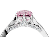 White gold Fancy Pink Radiant  Solitaire Twist Band Six-Prong Setting 4