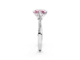 White gold Fancy Pink Radiant  Solitaire Twist Band with Pavé Diamonds and Four-Prong Setting_67