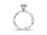 White gold Fancy Pink Radiant  Solitaire Twist Band with Pave Prong Setting_56
