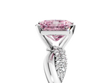White gold Fancy Pink Radiant  Solitaire Twist Band with Pave Prong Setting_58