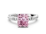White gold Fancy Pink Radiant  Solitaire Twisted Band Prong Set Engagement Ring_61