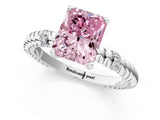 White gold Fancy Pink Radiant  Solitaire Twisted Band Prong Set Engagement Ring_62