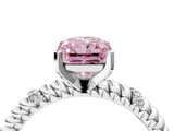 White gold Fancy Pink Radiant  Solitaire Twisted Band Prong Set Engagement Ring_65