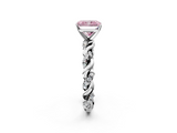 White gold Fancy Pink Radiant  Solitaire Twisted Band with Pavé Accents and Four-Prong Setting_5