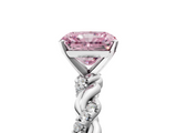 White gold Fancy Pink Radiant  Solitaire Twisted Band with Pavé Accents and Four-Prong Setting_8