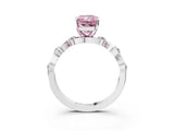 White gold Fancy Pink Radiant  Solitaire Twisted Band with Prong Setting 4