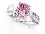 White gold Fancy Pink Radiant  Solitaire Twisted Band with Prong Setting_4