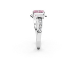 White gold Fancy Pink Radiant  Solitaire Twisted Band with Prong Setting_5