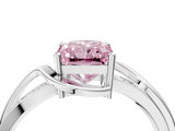 White gold Fancy Pink Radiant  Solitaire Twisted Band with Prong Setting_7