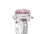 White gold Fancy Pink Radiant  Solitaire Twisted Band with Prong Setting_8
