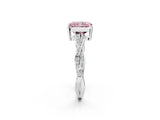 White gold Fancy Pink Radiant  Solitaire Twisted Pave Diamond Ring with Four-Prong Setting_142