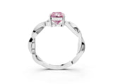 White gold Fancy Pink Radiant  Solitaire Twisted Pave Diamond Ring with Four-Prong Setting_143