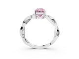 White gold Fancy Pink Radiant  Solitaire Twisted Pave Diamond Ring with Four-Prong Setting_16