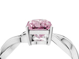 White gold Fancy Pink Radiant  Solitaire Twisted Pave Diamond Ring with Four-Prong Setting_17