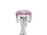 White gold Fancy Pink Radiant  Solitaire Twisted Pave Diamond Ring with Four-Prong Setting_18