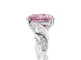 White gold Fancy Pink Radiant  Solitaire Vine Band with Milgrain Prong Setting_8