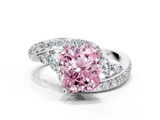 White gold Fancy Pink Radiant  Solitaire with Pavé Twist Band and Four-Prong Setting_89