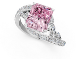 White gold Fancy Pink Radiant  Solitaire with Pavé Twist Band and Four-Prong Setting_89