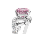 White gold Fancy Pink Radiant  Solitaire with Pavé Twist Band and Four-Prong Setting_93
