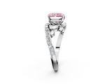 White gold Fancy Pink Radiant  Solitaire with Pavé Twist Band and Four-Prong Setting_95