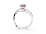 White gold Fancy Pink Radiant  Solitaire with Pavé Twist Band and Four-Prong Setting_96