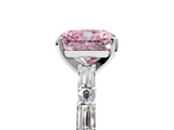 White gold Fancy Pink Radiant  Solitaire with Side Baguettes and Channel Set Band_63