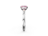 White gold Fancy Pink Radiant  Solitaire with Tapered Baguette Side Stones on a Classic Band with Four-Prong Setting_118