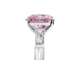 White gold Fancy Pink Radiant  Solitaire with Tapered Baguette Side Stones on a Classic Band with Four-Prong Setting_121