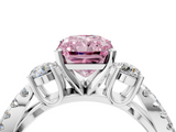 White gold Fancy Pink Radiant  Three-Stone Diamond Ring with Pavé Split Shank and Four-Prong Setting_80
