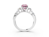 White gold Fancy Pink Radiant  Three-Stone Diamond Ring with Pavé Split Shank and Four-Prong Setting_85